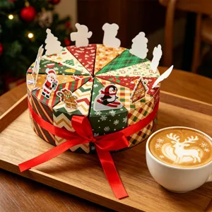 Kerstcake vormige geschenkdoos split verpakking feest snoep doos vakantie cadeau box
