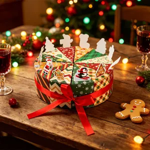 Kersttaart gevormde geschenkdoos, feestelijke feestelijke snoepverpakking en cadeaus.