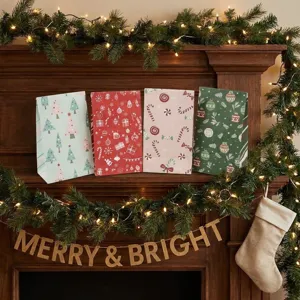 Christmas standing paper gift bags set festive snack packaging holiday party favor bags
