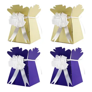 Europäische Karton Blumenform Geschenkbox Mit Band Schleife Elegant Romantisch Papier Süßigkeitenbox Für Hochzeit Party Feiertag Geschenk Souvenir Verpackung