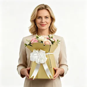 3D Blumenform Geschenkverpackung mit weißer Schleife für Hochzeiten und Feste Geschenke.
