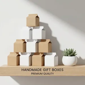 Boîtes cadeaux en carton de lait en papier kraft, présentoir pyramide pour fêtes et mariages.