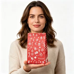 Christmas vertical gift paper bag large capacity snack gift packaging holiday favor bag