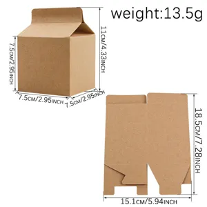Boîte cadeau en carton de lait en papier kraft, boîte d'emballage pour fête simple.
