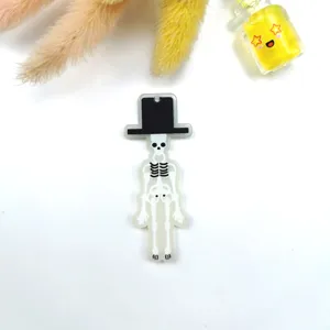 Halloween scheletro stravagante ciondolo acrilico charm simpatico orecchini accessori