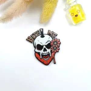 Halloween Ciondolo Teschio in Acrilico Doppia Faccia DIY Orecchini Accessori Gioielli