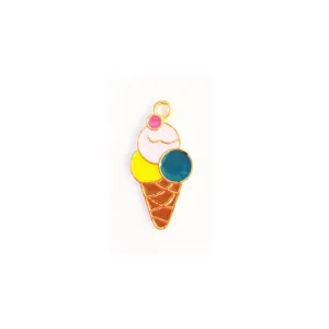Emaille ijsje bedel verguld legering DIY hanger schattig zomer sieraden accessoire leuk