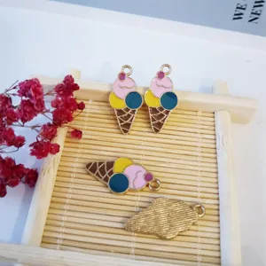 DIY ijsje geëmailleerd legering bedels gedetailleerd overzicht, zomer sieraden accessoires.