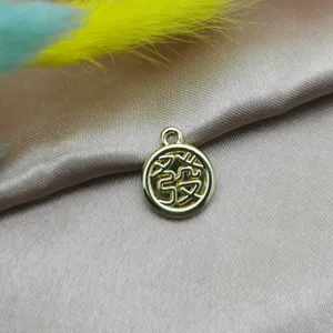 Ciondolo in metallo dorato con carattere cinese FA accessorio per gioielli fai da te