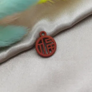 Ciondolo stile cinese carattere rosso Fu accessorio gioielli DIY per orecchini artigianato.