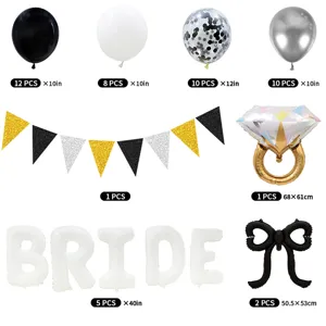 Bachelorette party decoration balloon set cream white wedding birthday party supplies