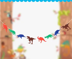 Kleurrijke vilt dinosaurus slingers feest banner hangende decoratie voor kinder verjaardag