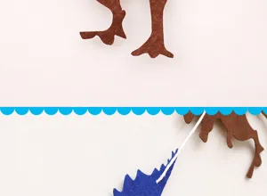 Dinosaurus feest decoratie detail opname, vilt materiaal dinosaurus banner weergave.