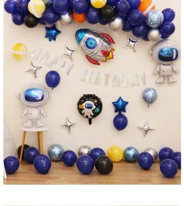 Jongen verjaardag feest ballon set astronaut raket thema folie ballonnen decoratie