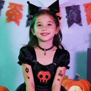 Halloween kids cartoon temporary tattoo stickers waterproof pumpkin wizard party cosplay props