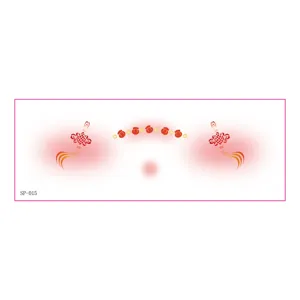 Lunar New Year 2026 Children Temporary Tattoo Stickers Festive Party Makeup Face Stickers Waterproof Traditional Pattern Stickers