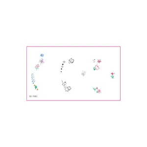 Schattige oor tattoo stickers met kleine frisse kat en bloem ontwerpen voor vrouwen decoratie.