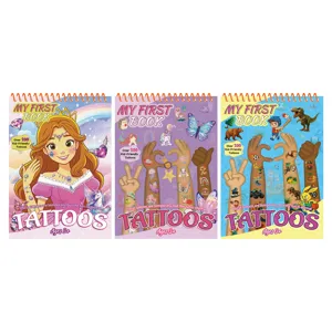 Kids temporary tattoo sticker books set, over 200 cute cartoon designs for boys and girls.
