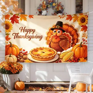 Thanksgiving achtergrond doek oogst kalkoen feest decoratie banner sfeer.