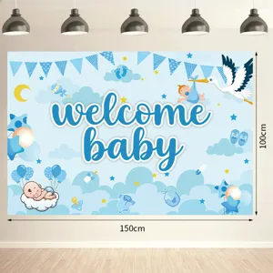 Welkom baby achtergrond banner voor pasgeboren babyborrel feestdecoratie en fotofond.