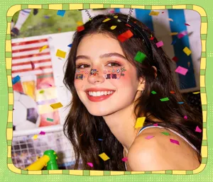 World Cup theme football face stickers for sports fans cheering and party makeup decoration.