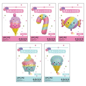 Cartoon Ijs Snoep Vorm Folieballon Individueel Pakket Dessert Aluminiumfolie Ballon Voor Verjaardagsfeestje Decoratie
