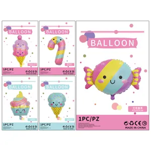 Leuke cartoon ijsje snoep folie ballonnen set, perfect voor kinder verjaardag feest decoratie.