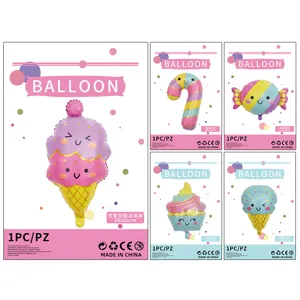 Schattige cartoon ijsjes snoep folie ballonen set voor kinderfeestje decoratie.
