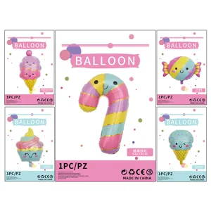 Leuke ijsjes folie ballon set, cartoon snoep en lolly vormige ballonnen voor feestdecoratie.