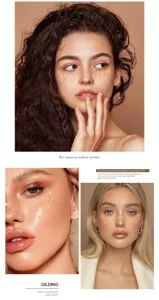 Hot stamping gold freckle face stickers, waterproof temporary universe makeup patches for women.