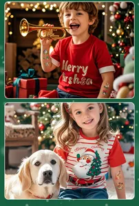 Weihnachten kinder temporäre tätowierung aufkleber wasserdichte haustier dekoration
