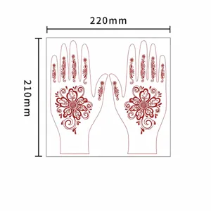 Traditional Henna Temporary Tattoo Sticker Waterproof Sweatproof Lace Floral Body Art Decal For Women Party Festival