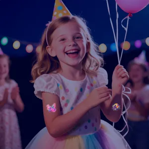 Bambini adesivi per tatuaggi temporanei fluorescenti festa luminosi impermeabili