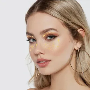Gold foil freckle temporary face tattoo stickers, waterproof cosmic star makeup facial decals.