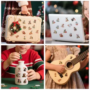 Weihnachten Haustier Aufkleber Kinder süß wasserdicht dekorative Sticker für Laptop Koffer
