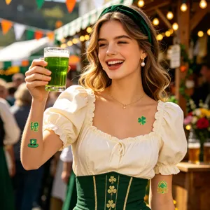 St. Patrick's Day adesivi per tatuaggi temporanei glitterati per festa irlandese decalcomanie.