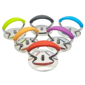 Universal stainless steel pot lid handles with colorful silicone grip heat-resistant knobs