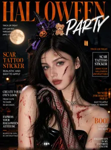 Halloween tatuaggi di cicatrici realistici impermeabili trucco viso spaventoso festa decoro