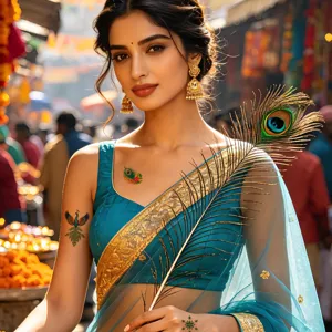 Diwali Pfau Temporäre Tattoos Aufkleber Wasserdicht Matte Party Körperkunst für Frauen