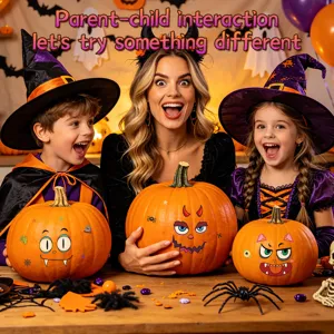 Pegatinas de cara de calabaza de Halloween tatuaje de transferencia mate para fiesta