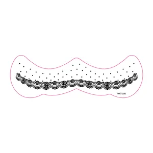 Adesivo viso a pois in pizzo nero tatuaggio temporaneo trucco occhi alla moda decorazione