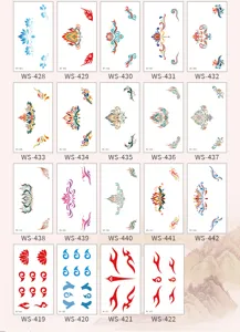 Autocollants de sourcils de visage temporaires style de Dunhuang enfants Hanfu maquillage.