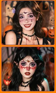 Προσωρινά τατουάζ προσώπου Halloween αδιάβροχα χαριτωμένο φάντασμα κολοκύθα πάρτι λεπτομέρειες.