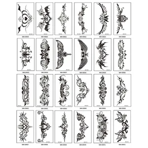 Black temporary tattoo stickers sexy tribal wing heart body art waterproof 24 styles