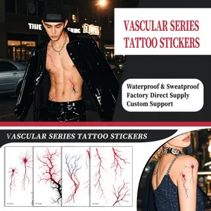 Adesivi per Tatuaggi Temporanei Halloween Vasi Sanguigni Realistici Vene dell'orrore Crepe Nervose Viso Corpo per Trucco Festa Cosplay