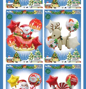 Kerst folie ballon set, schattige kerstman en rendier feestdecoraties voor de feestdagen.