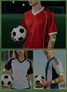 Luminous football temporary tattoo stickers waterproof sports fan club body art face decals