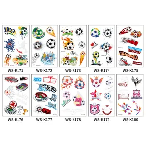 Waterproof luminous football temporary tattoo stickers for sports fans and club events.