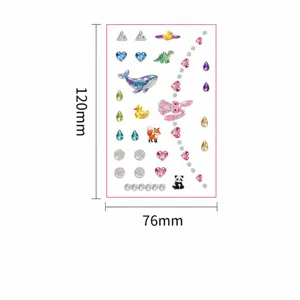 Autocollant de tatouage temporaire corps bricolage strass cristal visage 3D enfants