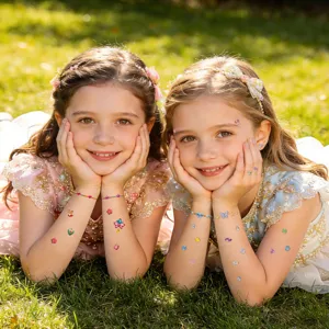 Enfants 3D Strass Visage Gemme Tatouage Autocollants Paillettes Fete Corps Decoration